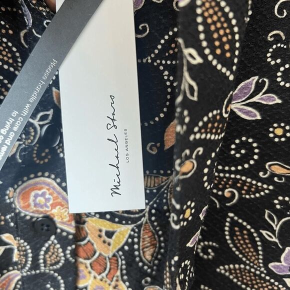 NWT Michael Stars Alexei Printed Bow Blouse Size 2X - Picture 10 of 12